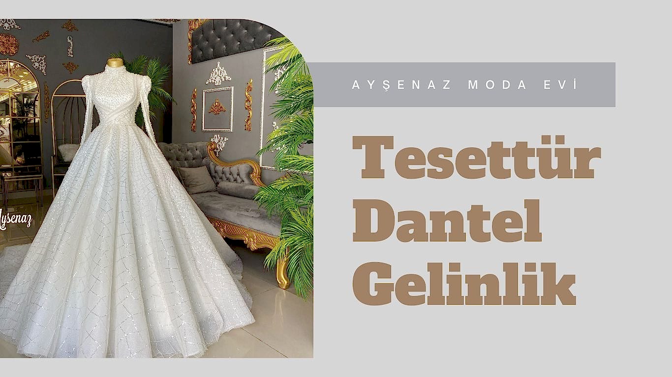 tesettur dantel gelinlik