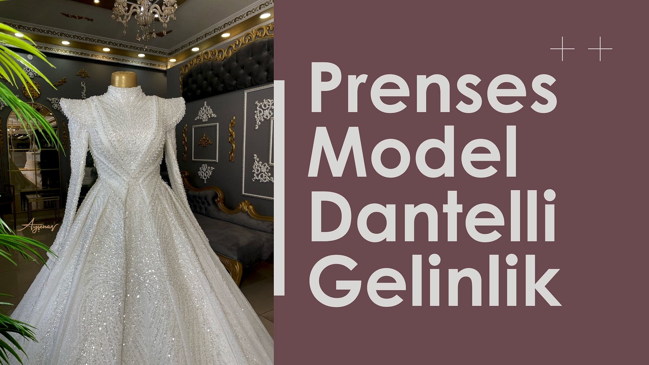 prenses model dantelli gelinlik