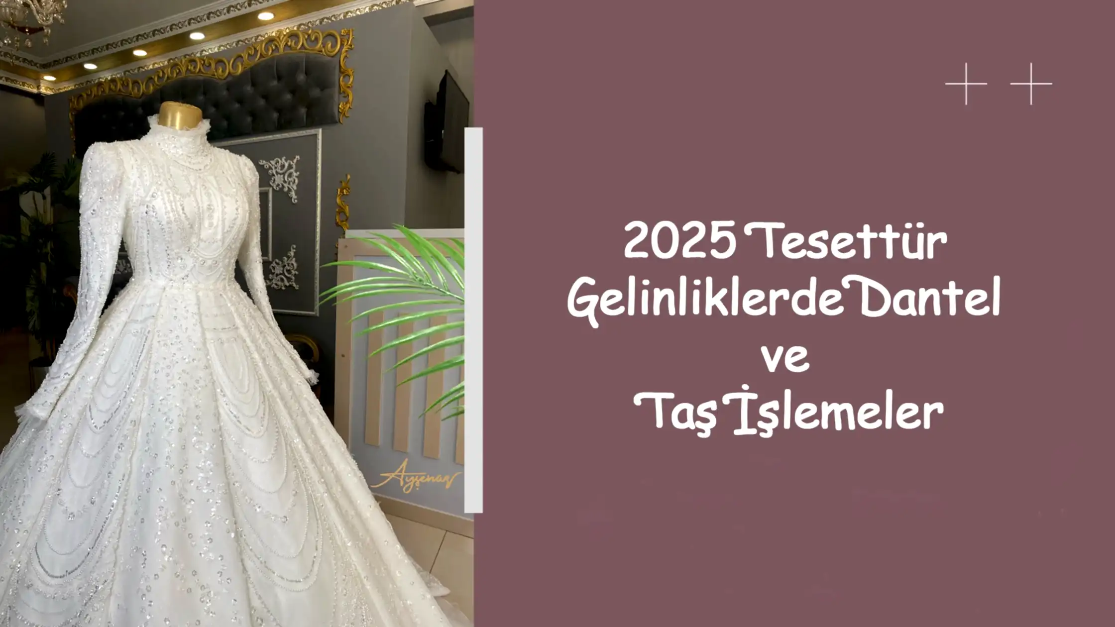 2025 Tesettür Gelinliklerde Dantel ve Taş İşlemeler